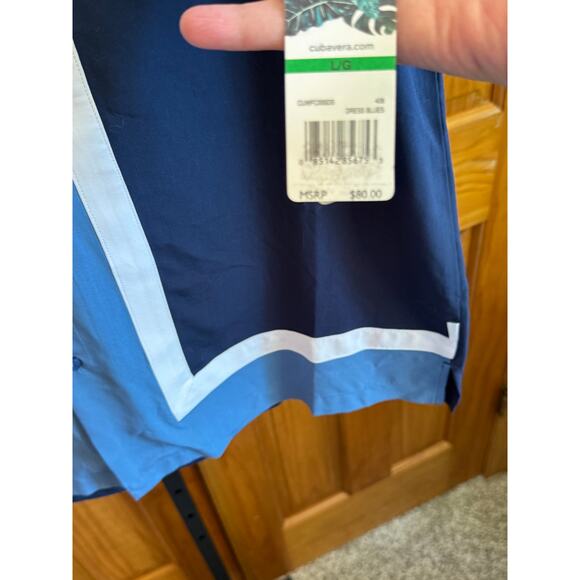 Cubavera Men's Large Blue & White Button Down Shirt 100% Viscose NEW w/tags - Picture 6 of 8